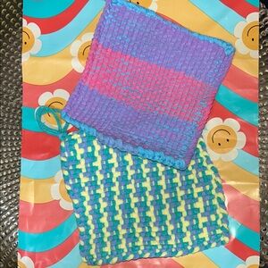 Colorful Woven potholders Set of 2